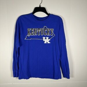 Captivating Men University of Kentucky Long Sleeve T Shirt Size Medium Blue